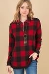 Buffalo Plaid Zip Up Loose Fit