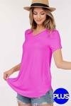 solid v-neck top