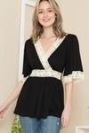 Lace Front Cross Baby Doll Tunic