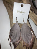 Rose gold feather earrings