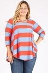 wide stripe criss cross tunic