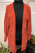 Long Cuff Sleeve Open Front Cardi