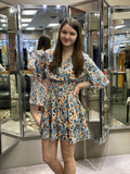 Blue/Orange Floral Dress