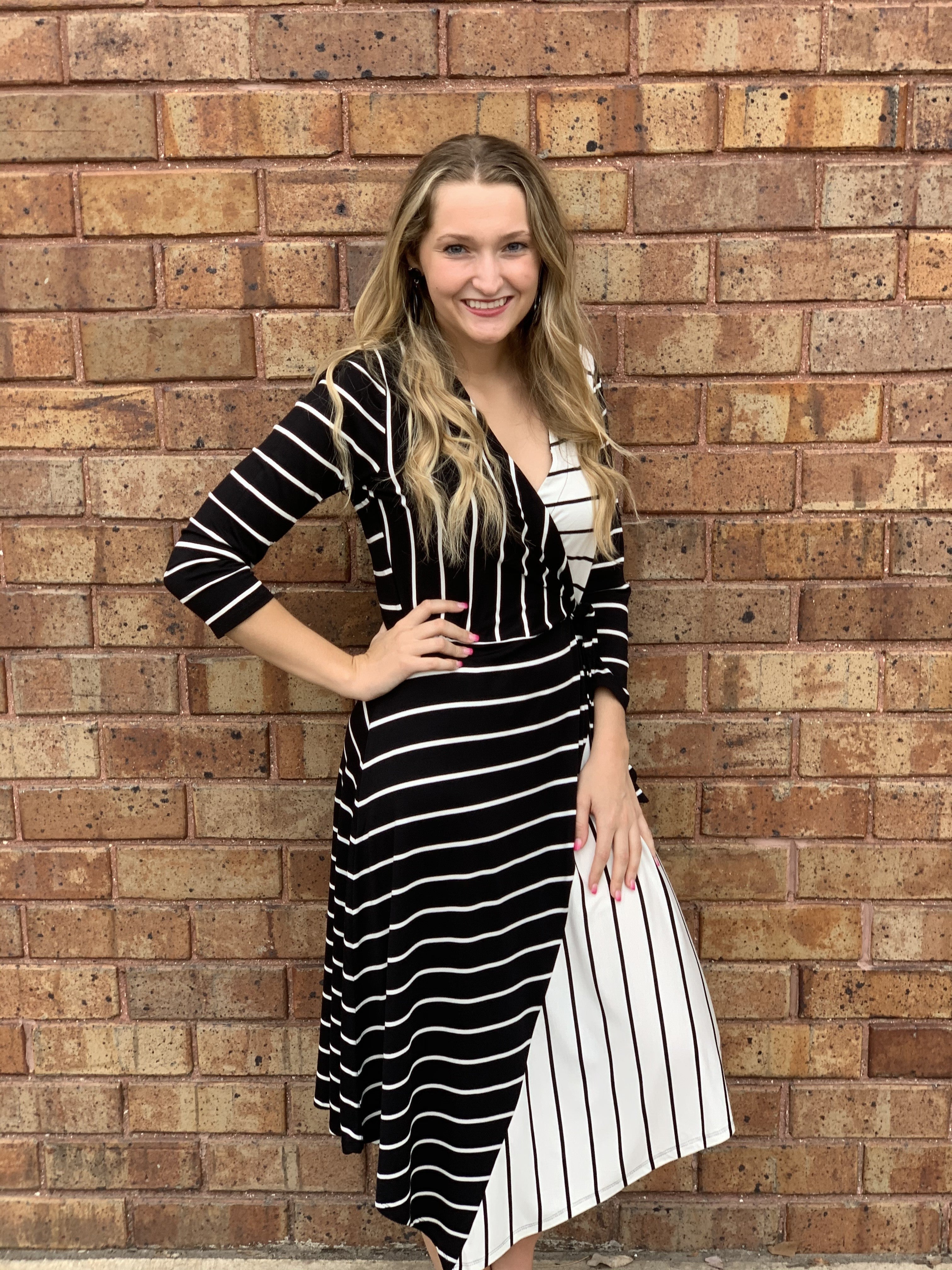 Striped Wrapped Dress