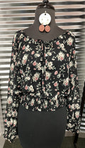Floral Chiffon Oyster Button Down
