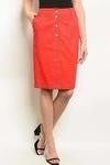 red button trim skirt
