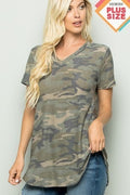 camo plus v neck shirt