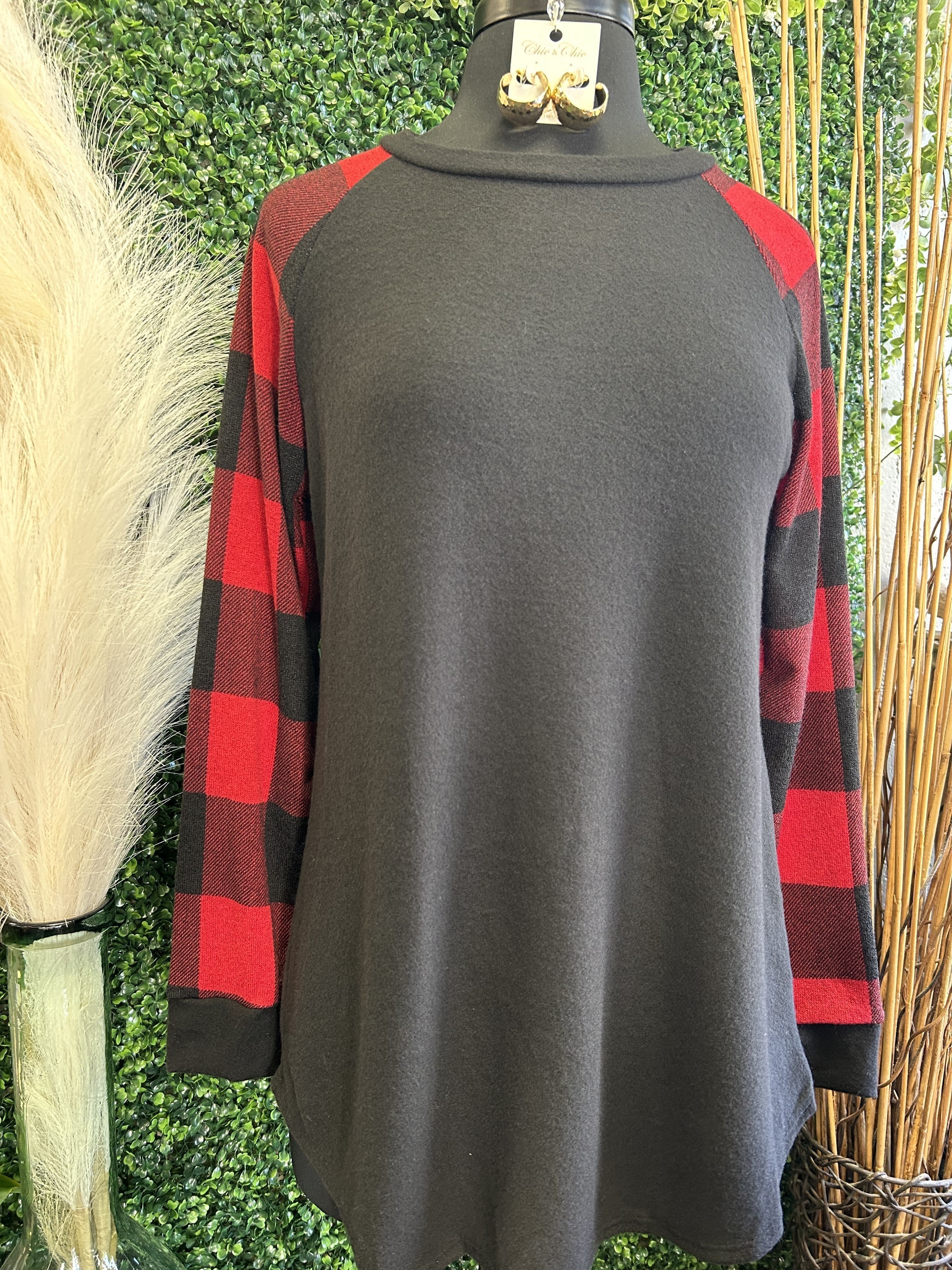 Buffalo Plaid Crew Top