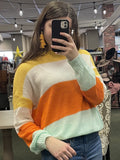 Multi Color Block Oversized Sweater