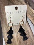 Black tassel earrings