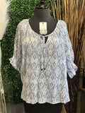 Peasant Top with Ruffle Sleeve