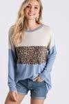 Cheetah denim pullover