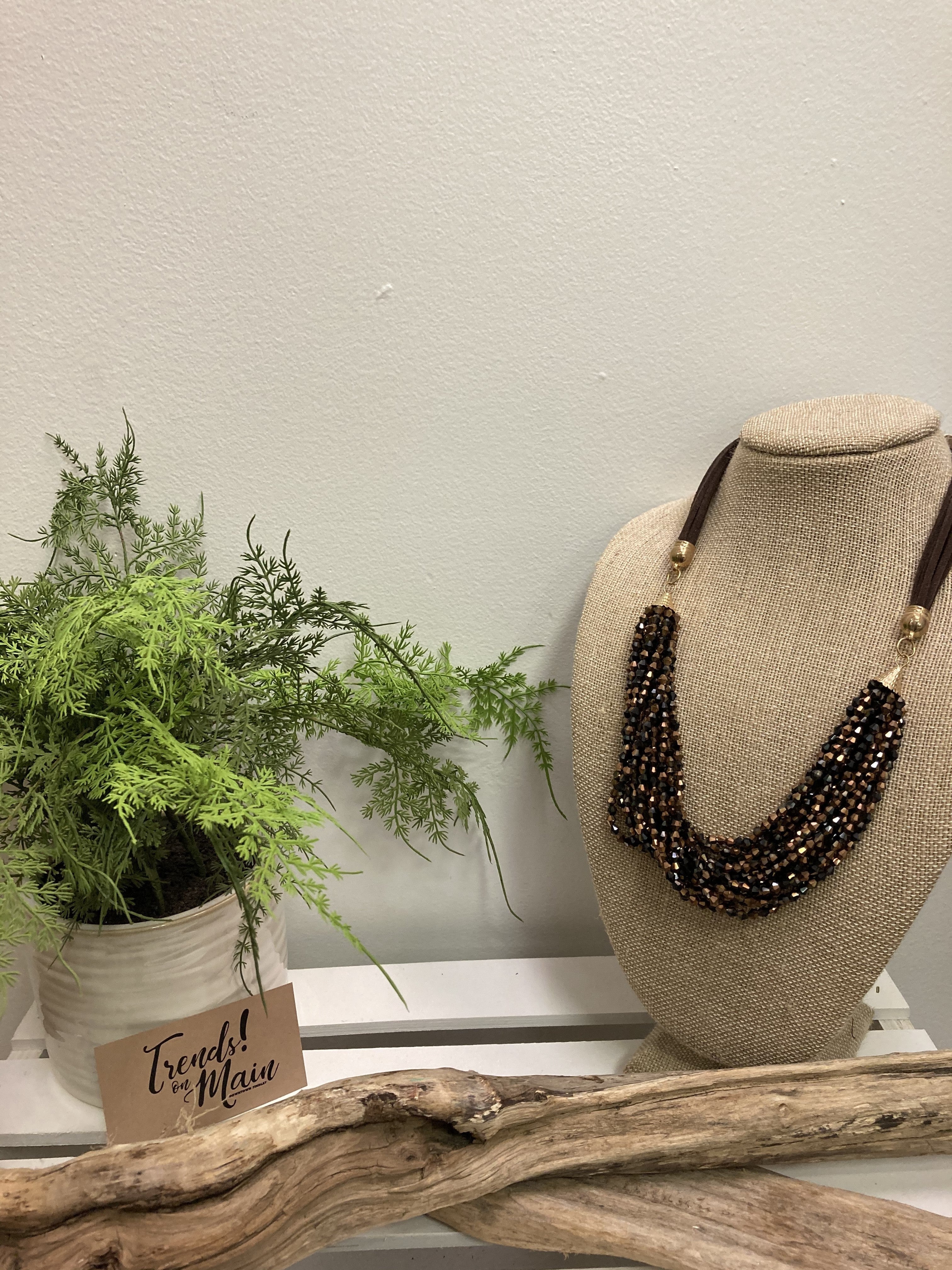 Brown/black multi-strand necklace