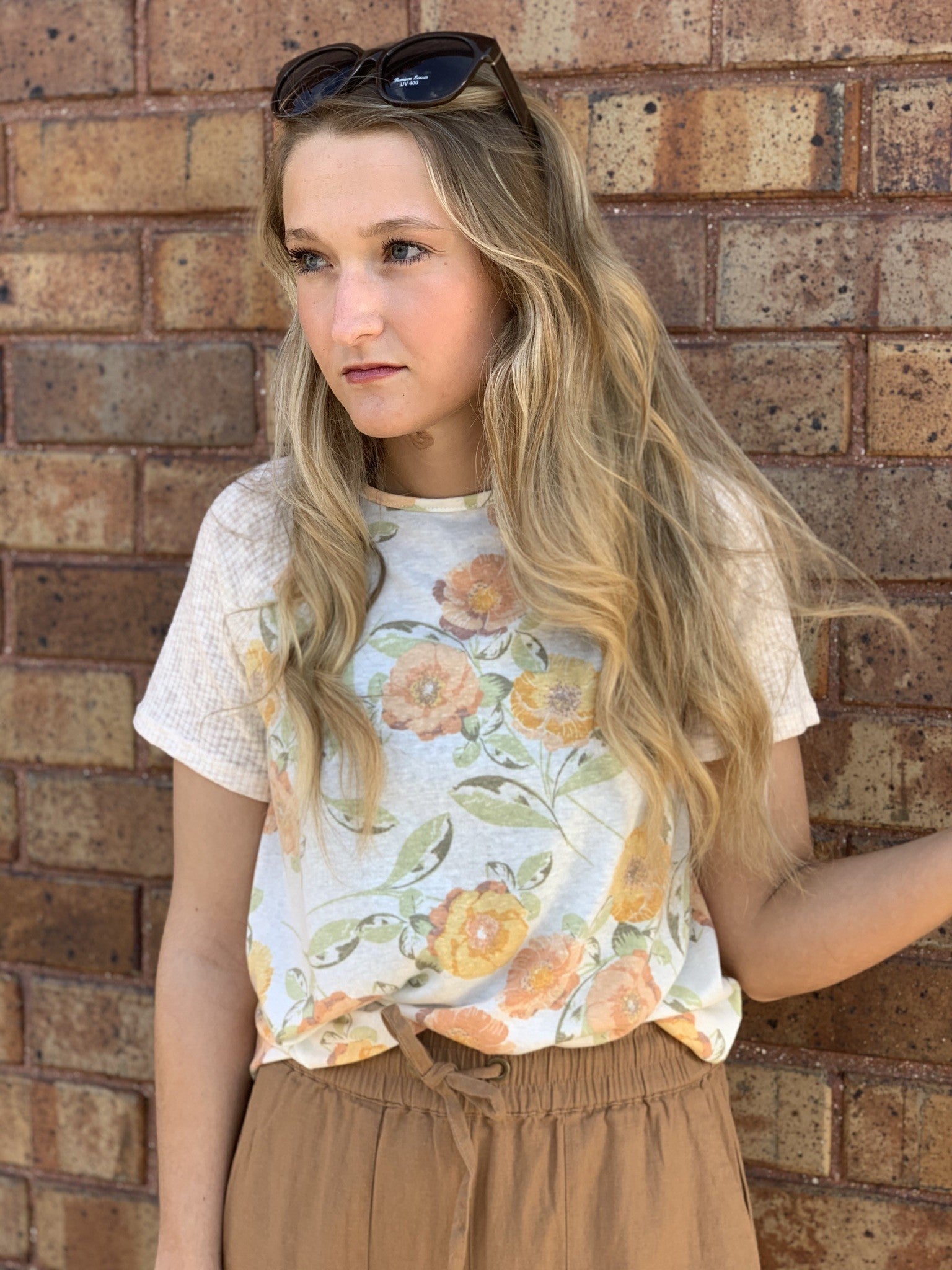 Ivory/Floral Ragland Top